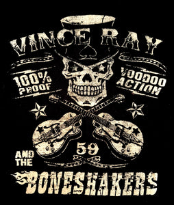 Vince Ray Boneshakers T-Shirt - Crossed guitars