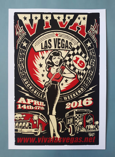 Viva Las Vegas Silk Screen Poster 19
