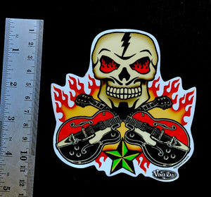 Vince Ray Crossed Guitars Stickers