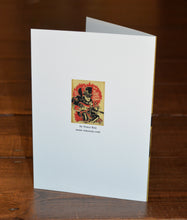 Load image into Gallery viewer, Dead Lucky Stomp back of greetings card by Vince Ray