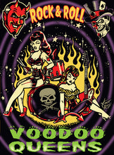 Load image into Gallery viewer, Vince Ray Voodoo Queens stretched canvas lowbrow art print