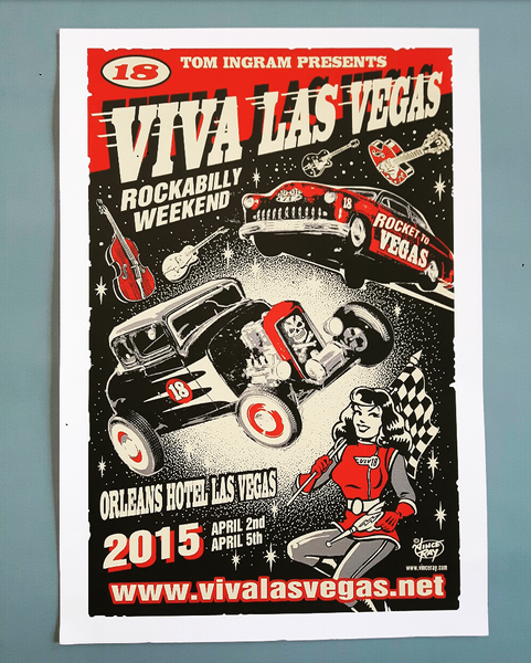 Vince Ray Viva Las Vegas Silkscreen Poster 18