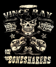 Load image into Gallery viewer, Vince Ray Boneshakers T-Shirt - Crossed guitars