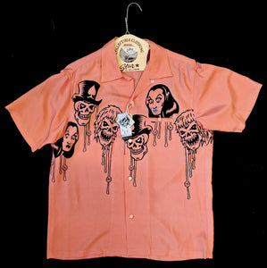 Vince Ray Zombie Heads mens shirt in orange