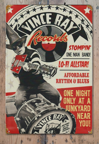 Stompin` One Man Band Tin Sign