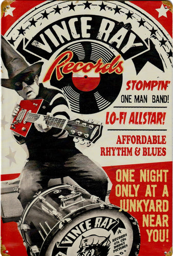 Stompin` One Man Band Tin Sign