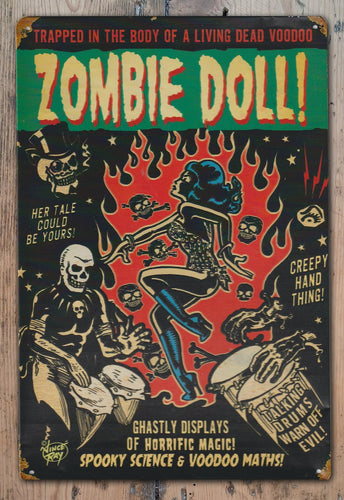 Zombie Doll, Vince Ray Tin Sign