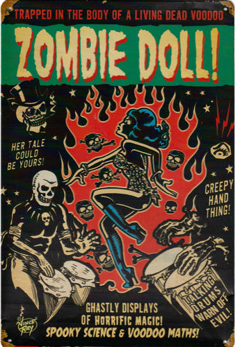 Zombie Doll Tin Signs