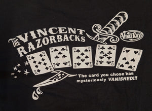 Vincent Razorback Vince Ray band T-Shirt playing cards theme