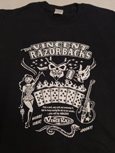 Load image into Gallery viewer, Vincent Razorback Vince Ray band T-Shirt playing cards theme