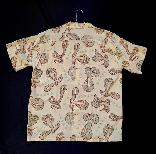 Mens cobra snake shirt by Vince Ray and Star of Hollywood - brown green