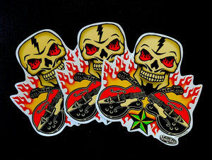 Vince Ray Crossed Guitars Stickers