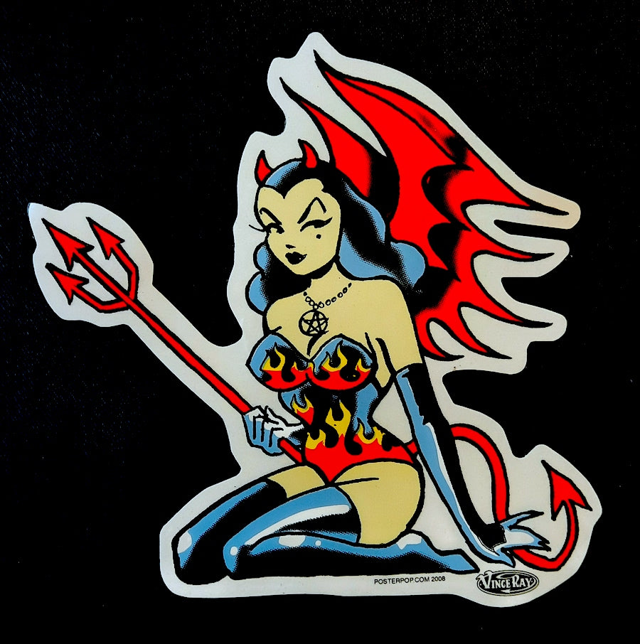Vince Ray Devil Girl Sticker