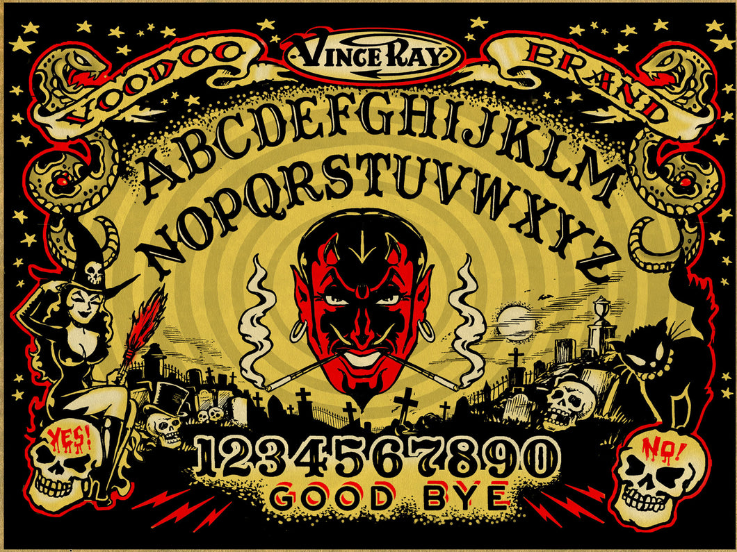 Vince Ray Ouija Board print on canvas lowbrow art