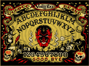 Vince Ray Ouija board print on glossy card