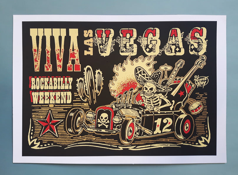 ★Viva Las Vegas #17 シルクスクリーン ポスター Vince ビヴァ ラスベガス VivaLasVegas シルクスクリーン ポスター