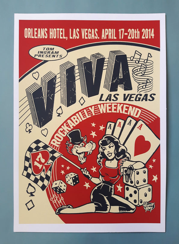 新作人気 Las Viva Vegas Ray Vince – 17 Poster Screen Silk コレクション