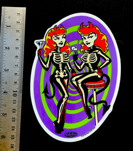 Vince Ray Skeleton Girl stickers