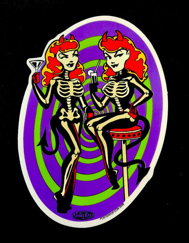 Vince Ray Skeleton Girl stickers