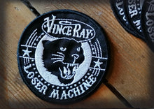 Load image into Gallery viewer, Vince Ray panther cat, Loser Machine black and white embroidered patch