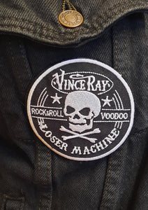 Vince Ray Loser Machine Skull iron on embroidered patch