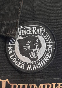 Vince Ray panther cat, Loser Machine black and white embroidered patch
