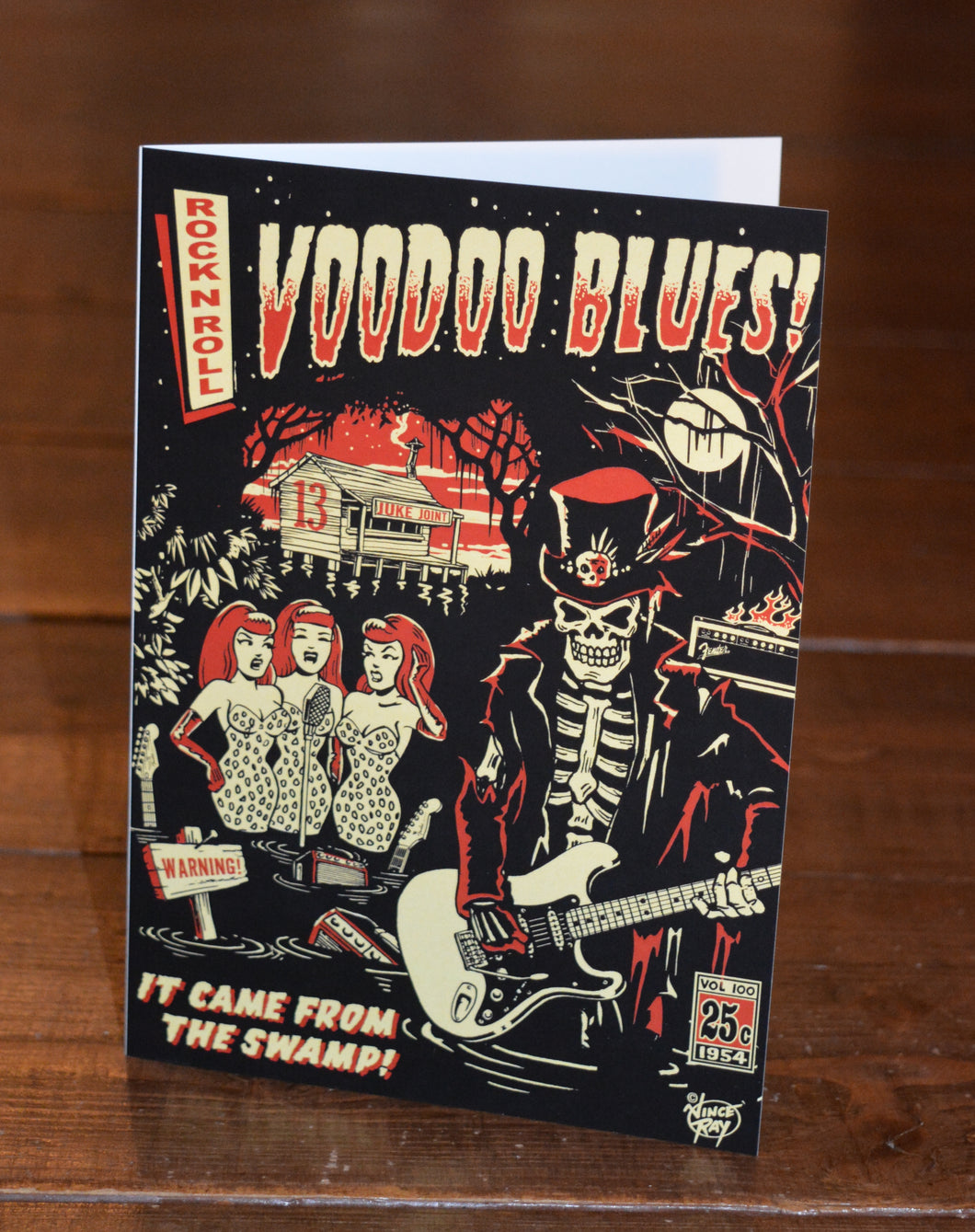 Voodoo Blues greetings card by Vince Ray
